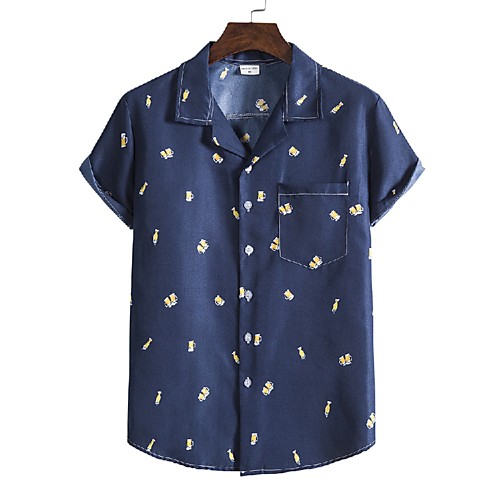 Men's Shirt Other Prints Graphic Print Short Sleeve Casual Tops Hawaiian Navy Blue
Men's Shirt Other Prints Graphic Print Short Sleeve Casual Tops Hawaiian Navy Blue