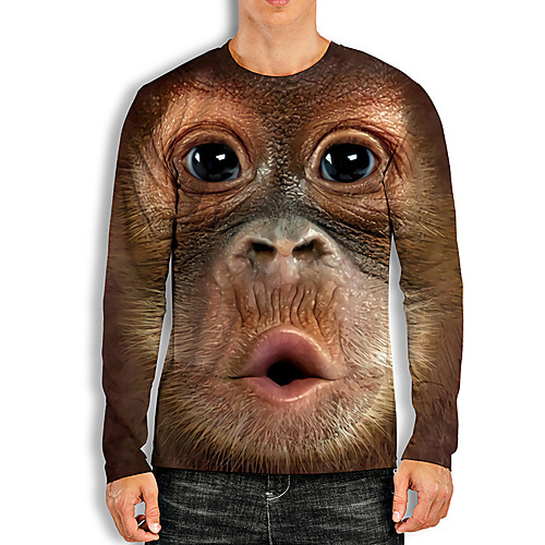 Men's Tees T shirt 3D Print Graphic Prints Orangutan Animal Print Long Sleeve Daily Tops Basic Casual Brown
Men's Tees T shirt 3D Print Graphic Prints Orangutan Animal Print Long Sleeve Daily Tops Basic Casual Brown
