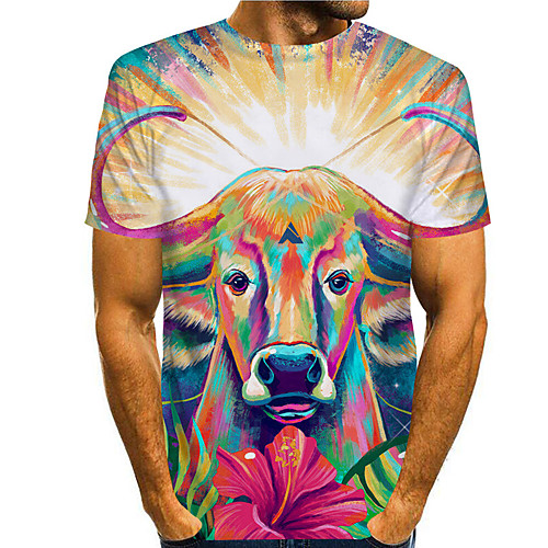 Men's T shirt 3D Print Graphic Prints Cow Animal 3D Print Short Sleeve Daily Tops Basic Casual Rainbow
Men's T shirt 3D Print Graphic Prints Cow Animal 3D Print Short Sleeve Daily Tops Basic Casual Rainbow