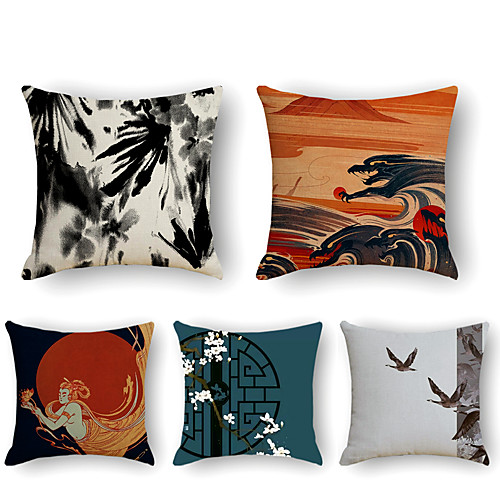 Cushion Cover 5PCS Faux Linen Soft Print Square Throw Pillow Cover Cushion Case Pillowcase for Sofa Bedroom 45 x 45 cm (18 x 18 Inch) Superior Quality Mashine Washable
Cushion Cover 5PCS Faux Linen Soft Print Square Throw Pillow Cover Cushion Case Pillowcase for Sofa Bedroom 45 x 45 cm (18 x 18 Inch) Superior Quality Mashine Washable