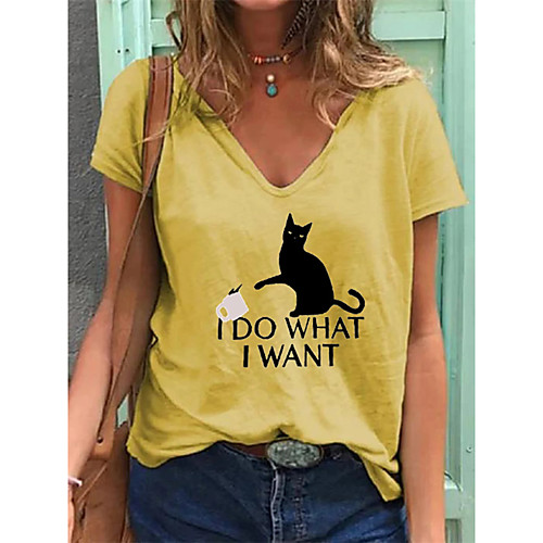 Women's T shirt Animal Print V Neck Tops Cotton Basic Basic Top White Blue Purple
Women's T shirt Animal Print V Neck Tops Cotton Basic Basic Top White Blue Purple