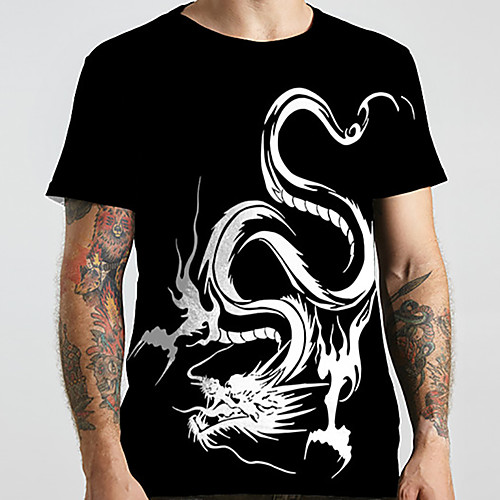 Men's Unisex Tee T shirt 3D Print Dragon Graphic Prints Animal Plus Size Print Short Sleeve Casual Tops Basic Designer Big and Tall Black
Men's Unisex Tee T shirt 3D Print Dragon Graphic Prints Animal Plus Size Print Short Sleeve Casual Tops Basic Designer Big and Tall Black