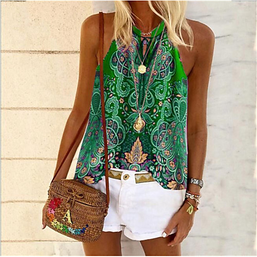 Women's Going out Bohemian Theme Blouse Tank Top Floral Graphic Print Halter Neck Sexy Hawaiian Boho Tops Blue Red Green
Women's Going out Bohemian Theme Blouse Tank Top Floral Graphic Print Halter Neck Sexy Hawaiian Boho Tops Blue Red Green