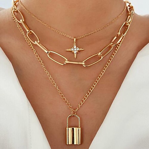 Women's Layered Necklace Double Layered Modern Alloy Gold 365 cm Necklace Jewelry 1pc For Festival
Women's Layered Necklace Double Layered Modern Alloy Gold 365 cm Necklace Jewelry 1pc For Festival