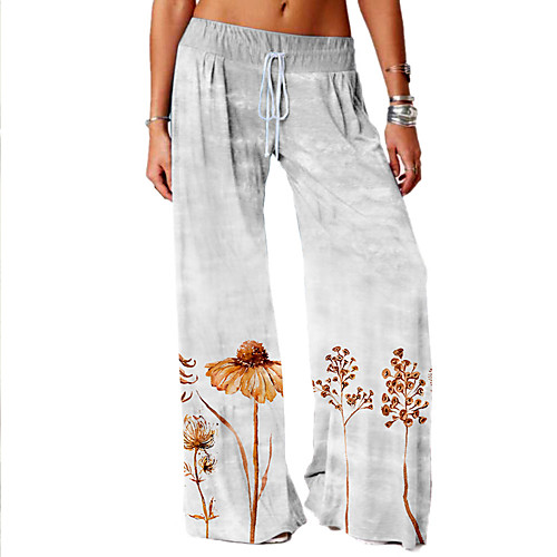 Women's Basic Soft Comfort Daily Home Wide Leg Pants Plants Graphic Prints Full Length Elastic Drawstring Design Print Blue Orange
Women's Basic Soft Comfort Daily Home Wide Leg Pants Plants Graphic Prints Full Length Elastic Drawstring Design Print Blue Orange
