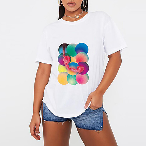 Women's T shirt Graphic Print Round Neck Tops 100% Cotton Basic Basic Top White Black
Women's T shirt Graphic Print Round Neck Tops 100% Cotton Basic Basic Top White Black