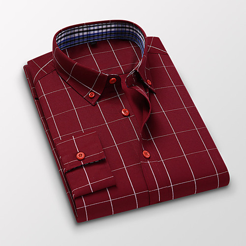 Men's Shirt non-printing Lattice Long Sleeve Daily Tops Business Basic Button Down Collar Gray Royal Blue White / Work
Men's Shirt non-printing Lattice Long Sleeve Daily Tops Business Basic Button Down Collar Gray Royal Blue White / Work