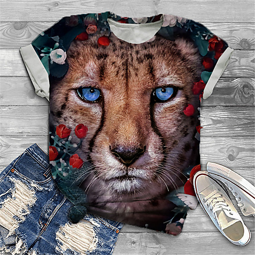 Women's Plus Size Tops T shirt Graphic Leopard Animal Print Short Sleeve Crewneck Basic Black Big Size XL XXL 3XL 4XL 5XL / Holiday
Women's Plus Size Tops T shirt Graphic Leopard Animal Print Short Sleeve Crewneck Basic Black Big Size XL XXL 3XL 4XL 5XL / Holiday