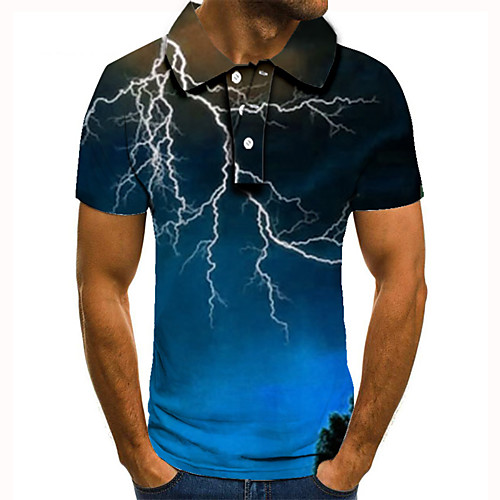 Men's Golf Shirt Tennis Shirt 3D Print Lightning Graphic Prints Button-Down Short Sleeve Street Tops Casual Fashion Cool Blue / Sports
Men's Golf Shirt Tennis Shirt 3D Print Lightning Graphic Prints Button-Down Short Sleeve Street Tops Casual Fashion Cool Blue / Sports