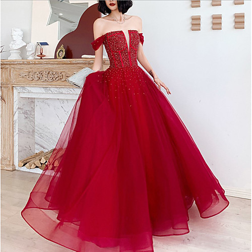 A-Line Luxurious Sexy Engagement Formal Evening Dress Off Shoulder Sleeveless Floor Length Tulle with Beading 2021
A-Line Luxurious Sexy Engagement Formal Evening Dress Off Shoulder Sleeveless Floor Length Tulle with Beading 2021