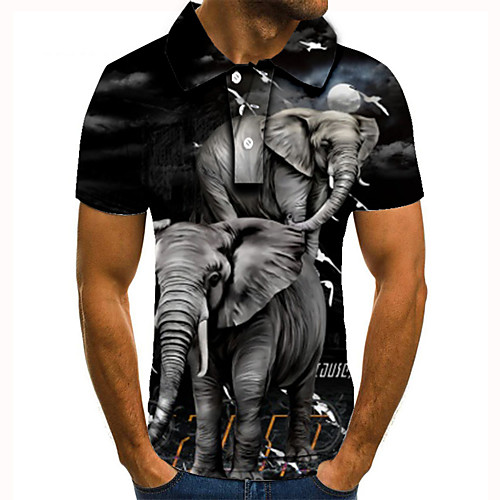 Men's Golf Shirt Tennis Shirt 3D Print Elephant Animal Button-Down Short Sleeve Street Tops Casual Fashion Cool Black / Sports
Men's Golf Shirt Tennis Shirt 3D Print Elephant Animal Button-Down Short Sleeve Street Tops Casual Fashion Cool Black / Sports