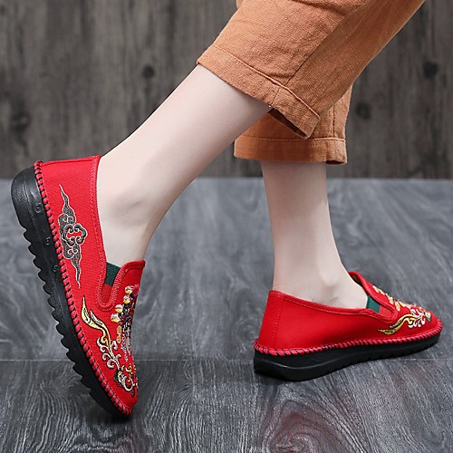 Women's Loafers & Slip-Ons Slip-on Sneakers Flat Heel Square Toe Cotton Red Black
Women's Loafers & Slip-Ons Slip-on Sneakers Flat Heel Square Toe Cotton Red Black