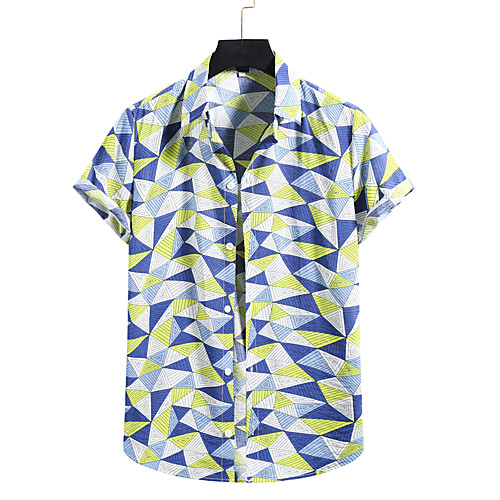 Men's Shirt Other Prints Geometric Print Short Sleeve Casual Tops Hawaiian Button Down Collar Blue Coffee
Men's Shirt Other Prints Geometric Print Short Sleeve Casual Tops Hawaiian Button Down Collar Blue Coffee