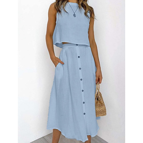 Women's Shift Dress Midi Dress Green White Light Blue Sleeveless Solid Color Patchwork Print Fall Summer Round Neck Elegant Casual 2021 S M L XL / Cotton / Cotton
Women's Shift Dress Midi Dress Green White Light Blue Sleeveless Solid Color Patchwork Print Fall Summer Round Neck Elegant Casual 2021 S M L XL / Cotton / Cotton