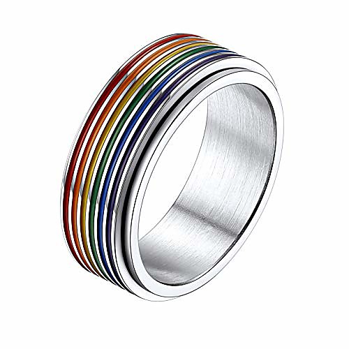 prosteel pride rings for women men size 9 stainless steel lgbtq pride rainbow fidget ring
prosteel pride rings for women men size 9 stainless steel lgbtq pride rainbow fidget ring