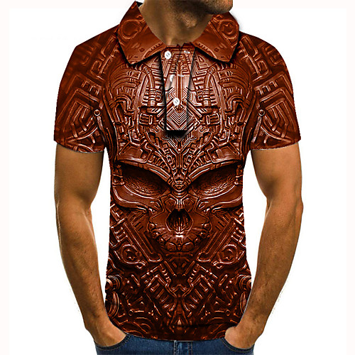 Men's Golf Shirt Tennis Shirt 3D Print Graphic Prints Skull Button-Down Short Sleeve Street Tops Casual Fashion Cool Brown / Sports
Men's Golf Shirt Tennis Shirt 3D Print Graphic Prints Skull Button-Down Short Sleeve Street Tops Casual Fashion Cool Brown / Sports