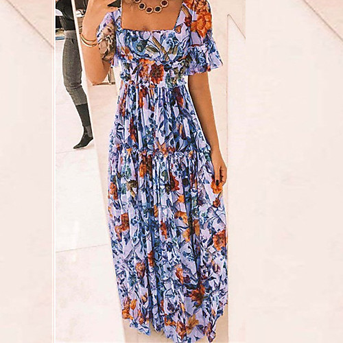 Women's Swing Dress Maxi long Dress Light Blue Yellow khaki Short Sleeve Floral Pattern Ruched Ruffle Print Spring Summer Square Neck Casual Boho Holiday Flare Cuff Sleeve 2021 S M L XL XXL XXXL
Women's Swing Dress Maxi long Dress Light Blue Yellow khaki Short Sleeve Floral Pattern Ruched Ruffle Print Spring Summer Square Neck Casual Boho Holiday Flare Cuff Sleeve 2021 S M L XL XXL XXXL
