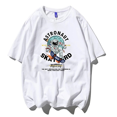 Men's Tee T shirt Hot Stamping Graphic Prints Astronaut Print Short Sleeve Casual Tops 100% Cotton Basic Designer Big and Tall White
Men's Tee T shirt Hot Stamping Graphic Prints Astronaut Print Short Sleeve Casual Tops 100% Cotton Basic Designer Big and Tall White