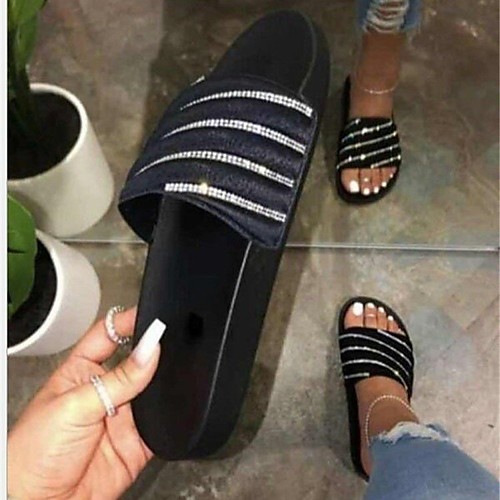 Women's Sandals Flat Heel Round Toe PU Sparkling Glitter Solid Colored Black Pink
Women's Sandals Flat Heel Round Toe PU Sparkling Glitter Solid Colored Black Pink