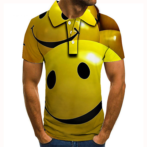 Men's Golf Shirt 3D Print Graphic Prints Smiley Face Button-Down Short Sleeve Street Tops Casual Fashion Cool Yellow / Sports
Men's Golf Shirt 3D Print Graphic Prints Smiley Face Button-Down Short Sleeve Street Tops Casual Fashion Cool Yellow / Sports