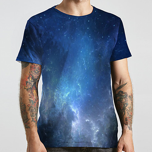 Men's Unisex Tee T shirt 3D Print Galaxy Graphic Prints Plus Size Print Short Sleeve Casual Tops Basic Designer Big and Tall Blue
Men's Unisex Tee T shirt 3D Print Galaxy Graphic Prints Plus Size Print Short Sleeve Casual Tops Basic Designer Big and Tall Blue
