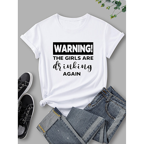 Women's T shirt Graphic Print Round Neck Tops 100% Cotton Basic Basic Top White Black Blue
Women's T shirt Graphic Print Round Neck Tops 100% Cotton Basic Basic Top White Black Blue