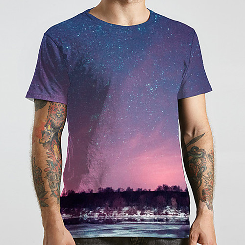 Men's Unisex Tee T shirt 3D Print Galaxy Graphic Prints Plus Size Print Short Sleeve Casual Tops Basic Designer Big and Tall Purple
Men's Unisex Tee T shirt 3D Print Galaxy Graphic Prints Plus Size Print Short Sleeve Casual Tops Basic Designer Big and Tall Purple