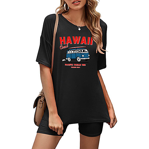 Women's Basic Streetwear Print Letter Vacation Casual / Daily Two Piece Set Crew Neck Tracksuit T shirt Loungewear Biker Shorts Print Tops
Women's Basic Streetwear Print Letter Vacation Casual / Daily Two Piece Set Crew Neck Tracksuit T shirt Loungewear Biker Shorts Print Tops
