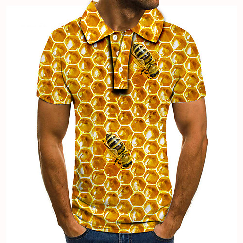 Men's Golf Shirt Tennis Shirt 3D Print Graphic Prints Honeycomb Button-Down Short Sleeve Street Tops Casual Fashion Cool Yellow / Sports
Men's Golf Shirt Tennis Shirt 3D Print Graphic Prints Honeycomb Button-Down Short Sleeve Street Tops Casual Fashion Cool Yellow / Sports