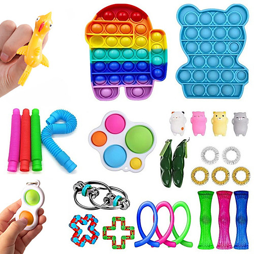 29 pcs Fidget Sensory Toy Set Stress Relief Toys Autism Anxiety Relief Stress Pop Bubble Fidget Sensory Toy For Kids Adults
29 pcs Fidget Sensory Toy Set Stress Relief Toys Autism Anxiety Relief Stress Pop Bubble Fidget Sensory Toy For Kids Adults