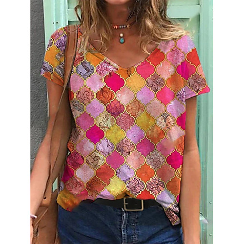 Women's T shirt Floral Graphic Print V Neck Tops Basic Basic Top Blue Purple Red
Women's T shirt Floral Graphic Print V Neck Tops Basic Basic Top Blue Purple Red