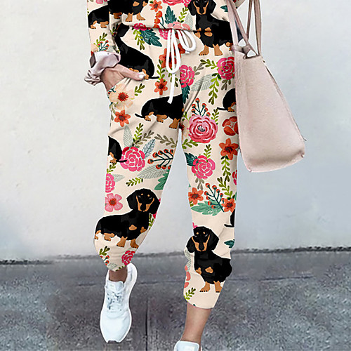 Women's Basic Soft Comfort Going out Gym Palazzo Pants Dog Flower / Floral Animal Full Length Elastic Drawstring Design Print Blushing Pink
Women's Basic Soft Comfort Going out Gym Palazzo Pants Dog Flower / Floral Animal Full Length Elastic Drawstring Design Print Blushing Pink