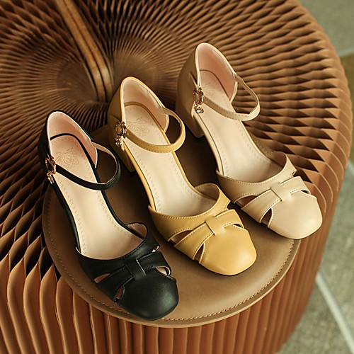 Women's Heels Cuban Heel Square Toe Faux Leather Solid Colored Almond Black Yellow
Women's Heels Cuban Heel Square Toe Faux Leather Solid Colored Almond Black Yellow