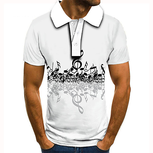Men's Golf Shirt 3D Print Graphic Prints Notes Button-Down Short Sleeve Street Tops Casual Fashion Cool White / Sports
Men's Golf Shirt 3D Print Graphic Prints Notes Button-Down Short Sleeve Street Tops Casual Fashion Cool White / Sports
