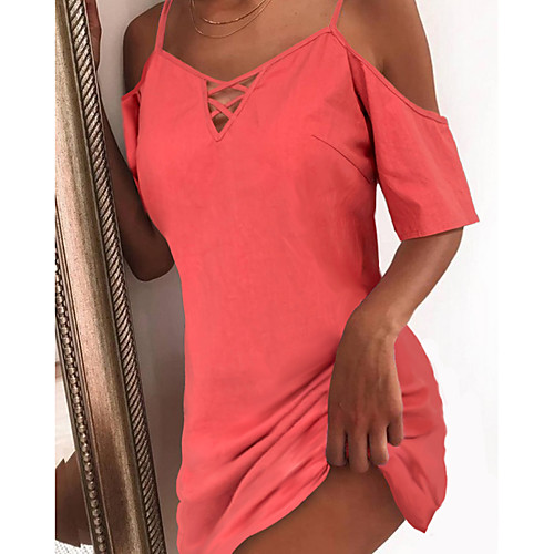 Women's Shift Dress Knee Length Dress Blushing Pink Short Sleeve Solid Color Fall Summer V Neck Elegant 2021 S M L XL XXL 3XL / Cotton / Cotton
Women's Shift Dress Knee Length Dress Blushing Pink Short Sleeve Solid Color Fall Summer V Neck Elegant 2021 S M L XL XXL 3XL / Cotton / Cotton