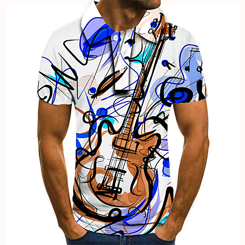 Men's Golf Shirt Tennis Shirt 3D Print Guitar Notes Button-Down Short Sleeve Street Tops Casual Fashion Cool Blue / Sports
Men's Golf Shirt Tennis Shirt 3D Print Guitar Notes Button-Down Short Sleeve Street Tops Casual Fashion Cool Blue / Sports