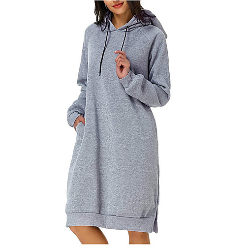 Women's Shift Dress Knee Length Dress Blue Purple Army Green Light gray Black Dark Gray Red Navy Blue Long Sleeve Solid Color Patchwork Fall Winter Hooded Formal 2021 S M L XL XXL
Women's Shift Dress Knee Length Dress Blue Purple Army Green Light gray Black Dark Gray Red Navy Blue Long Sleeve Solid Color Patchwork Fall Winter Hooded Formal 2021 S M L XL XXL