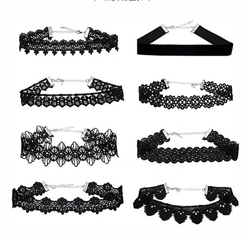 Women's Choker Necklace Monogram Fabric Black 30.57 cm Necklace Jewelry 8pcs For Festival
Women's Choker Necklace Monogram Fabric Black 30.57 cm Necklace Jewelry 8pcs For Festival