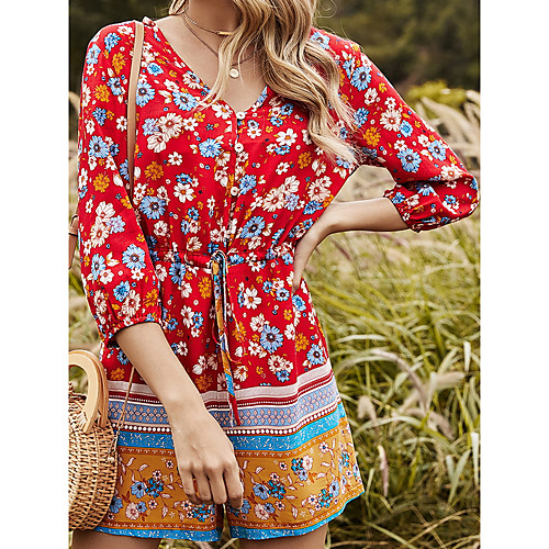 Women's Shift Dress Short Mini Dress Red 3/4 Length Sleeve Floral Ruched Print Fall Summer V Neck Elegant Casual 2021 S M L XL / Cotton / Cotton
Women's Shift Dress Short Mini Dress Red 3/4 Length Sleeve Floral Ruched Print Fall Summer V Neck Elegant Casual 2021 S M L XL / Cotton / Cotton