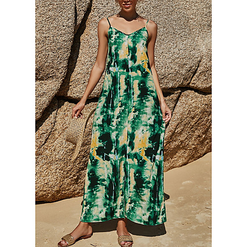 Women's Strap Dress Maxi long Dress Green Sleeveless Print Color Block Print Spring Summer cold shoulder Elegant Casual 2021 S M L XL
Women's Strap Dress Maxi long Dress Green Sleeveless Print Color Block Print Spring Summer cold shoulder Elegant Casual 2021 S M L XL