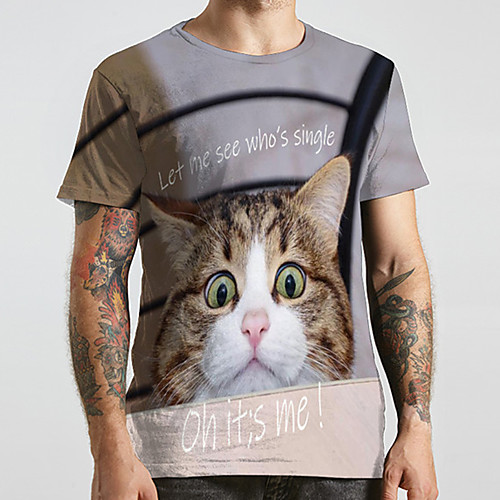 Men's Unisex Tee T shirt 3D Print Cat Graphic Prints Animal Plus Size Print Short Sleeve Casual Tops Fashion Designer Big and Tall Gray
Men's Unisex Tee T shirt 3D Print Cat Graphic Prints Animal Plus Size Print Short Sleeve Casual Tops Fashion Designer Big and Tall Gray