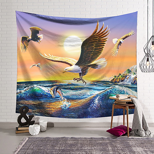 Wall Tapestry Art Decor Blanket Curtain Hanging Home Bedroom Living Room Decoration Polyester Animated Eagle Catching Fish in the Sea
Wall Tapestry Art Decor Blanket Curtain Hanging Home Bedroom Living Room Decoration Polyester Animated Eagle Catching Fish in the Sea