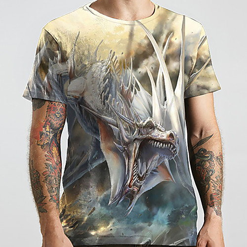 Men's Unisex Tee T shirt Shirt 3D Print Dragon Graphic Prints Animal Plus Size Print Short Sleeve Casual Tops Basic Designer Big and Tall Round Neck Light Yellow / Summer
Men's Unisex Tee T shirt Shirt 3D Print Dragon Graphic Prints Animal Plus Size Print Short Sleeve Casual Tops Basic Designer Big and Tall Round Neck Light Yellow / Summer