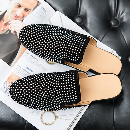 Men's Clogs & Mules Glitter Crystal Sequined Jeweled Casual Classic British Daily Party & Evening Walking Shoes Nappa Leather Cowhide Breathable Non-slipping Wear Proof Booties / Ankle Boots Black
Men's Clogs & Mules Glitter Crystal Sequined Jeweled Casual Classic British Daily Party & Evening Walking Shoes Nappa Leather Cowhide Breathable Non-slipping Wear Proof Booties / Ankle Boots Black