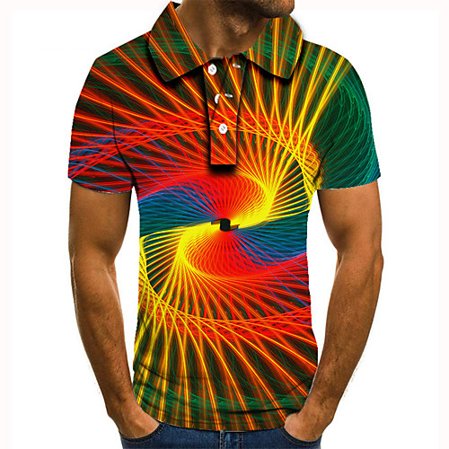 Men's Golf Shirt 3D Print Optical Illusion Geometry Button-Down Short Sleeve Street Tops Casual Fashion Cool Rainbow / Sports
Men's Golf Shirt 3D Print Optical Illusion Geometry Button-Down Short Sleeve Street Tops Casual Fashion Cool Rainbow / Sports