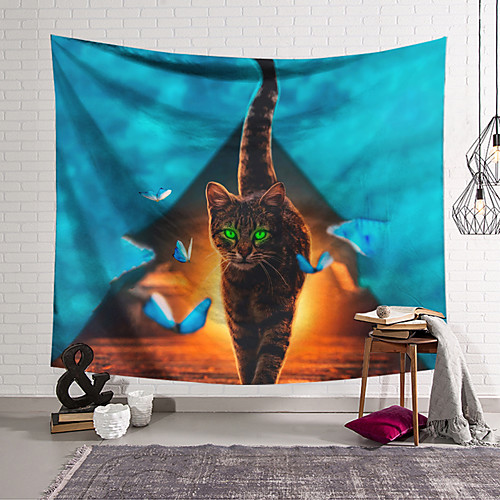 Wall Tapestry Art Decor Blanket Curtain Hanging Home Bedroom Living Room Decoration Polyester Cat With Green Eyes on Blue Background
Wall Tapestry Art Decor Blanket Curtain Hanging Home Bedroom Living Room Decoration Polyester Cat With Green Eyes on Blue Background