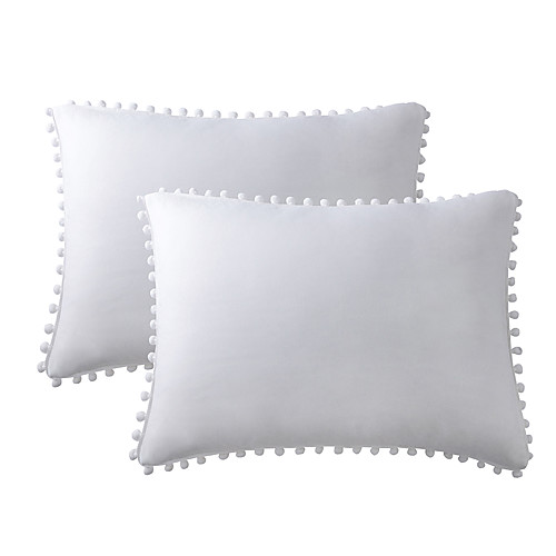 Pillowcase cover solid color washed cotton without zipper closures with ball fringe extra soft and breathable and fade resistant(2pcs pillowcases)
Pillowcase cover solid color washed cotton without zipper closures with ball fringe extra soft and breathable and fade resistant(2pcs pillowcases)