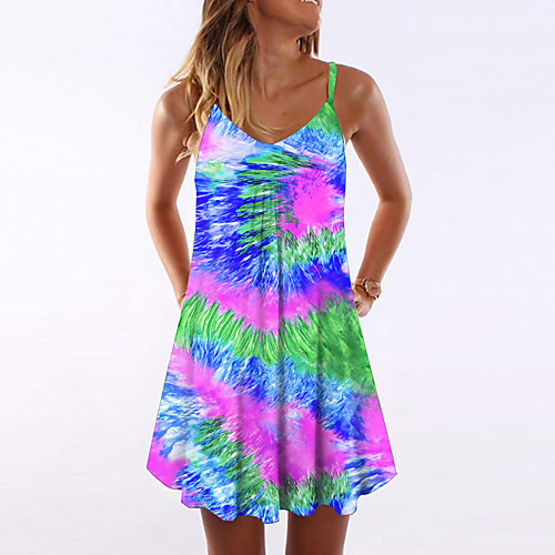 Women's Strap Dress Knee Length Dress Sleeveless Stripes Tie Dye Tie Dye Summer V Neck Casual Beach 2021 S M L XL 2XL
Women's Strap Dress Knee Length Dress Sleeveless Stripes Tie Dye Tie Dye Summer V Neck Casual Beach 2021 S M L XL 2XL
