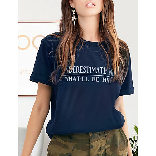Women's T shirt Graphic Text Letter Print Round Neck Basic Tops 100% Cotton White Black Purple
Women's T shirt Graphic Text Letter Print Round Neck Basic Tops 100% Cotton White Black Purple