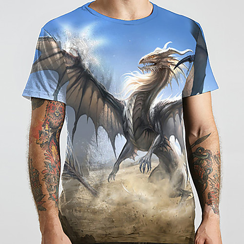 Men's Unisex Tee T shirt Shirt 3D Print Dragon Graphic Prints Animal Plus Size Print Short Sleeve Casual Tops Basic Designer Big and Tall Round Neck Blue / Summer
Men's Unisex Tee T shirt Shirt 3D Print Dragon Graphic Prints Animal Plus Size Print Short Sleeve Casual Tops Basic Designer Big and Tall Round Neck Blue / Summer